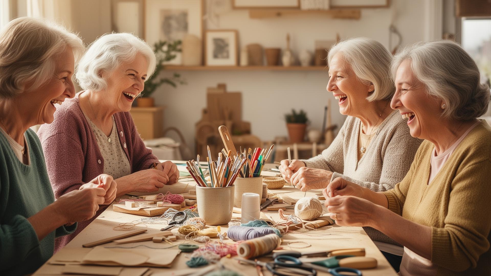 Older women in a craft workshop